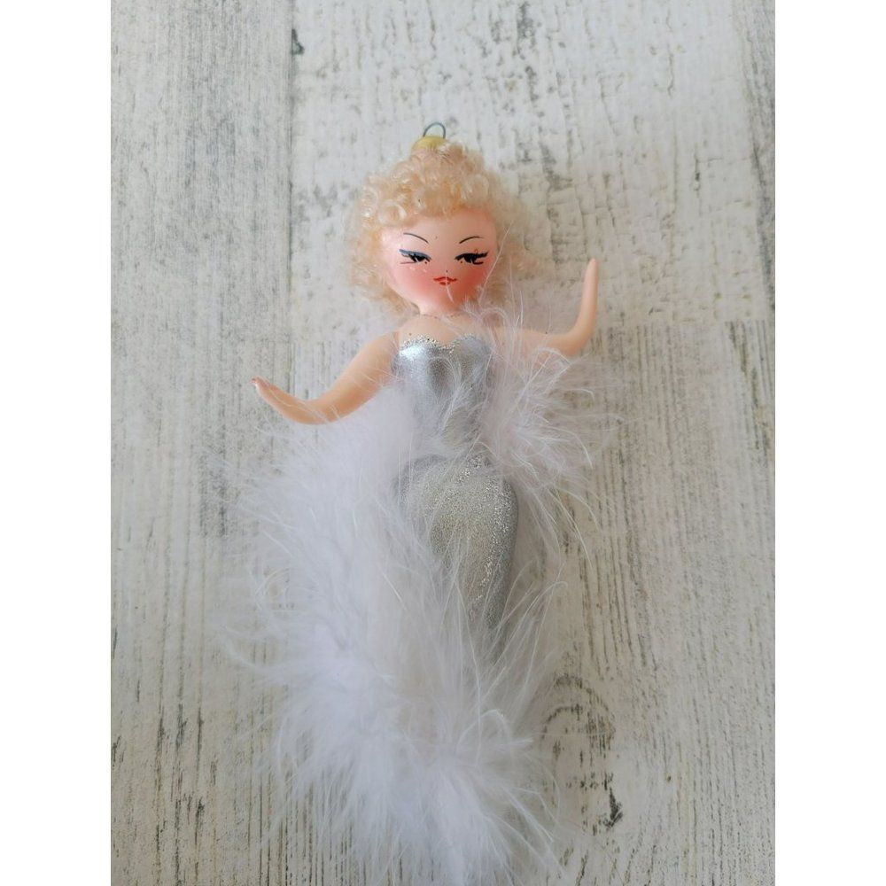 Signed de carlini elegant‎ lady Italian glass ornament vintage